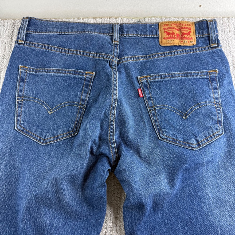 Levis 511 Slim Stretch Mens Jeans Blue Denim 34x30 04511-5431 - Picture 5 of 5